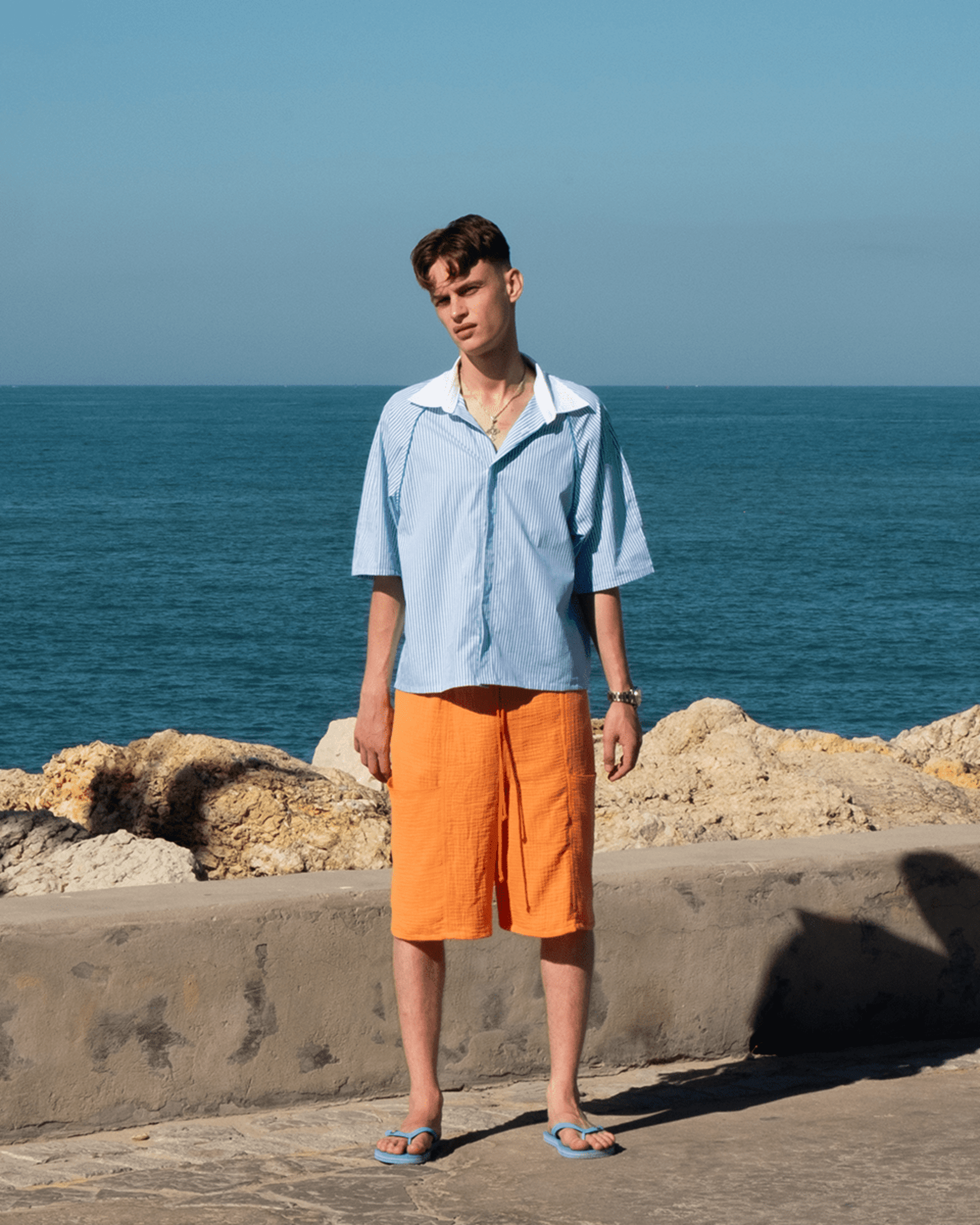 01. Blue Striped Sport Shirt - 4