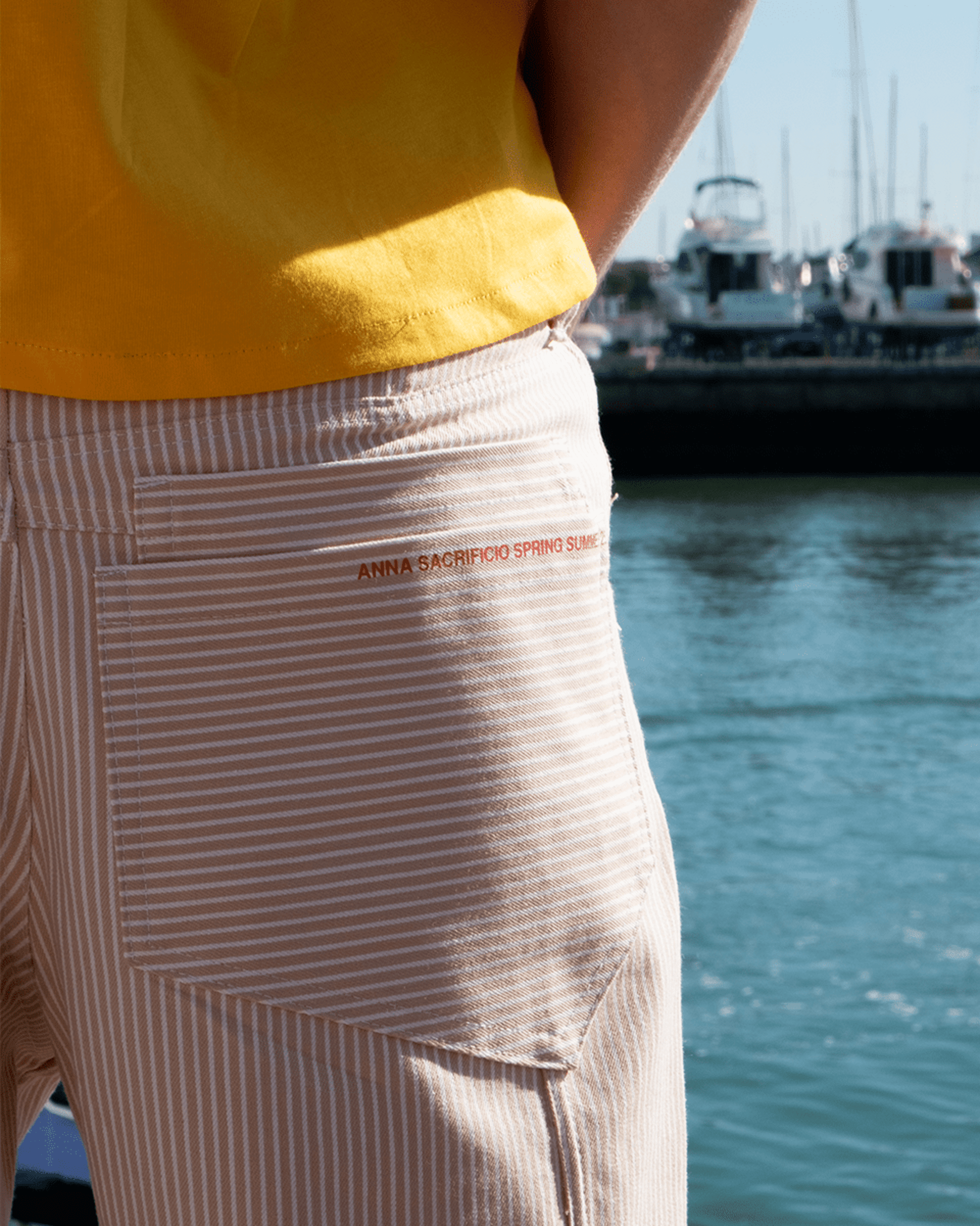 03. Beige Striped Jeans - 6