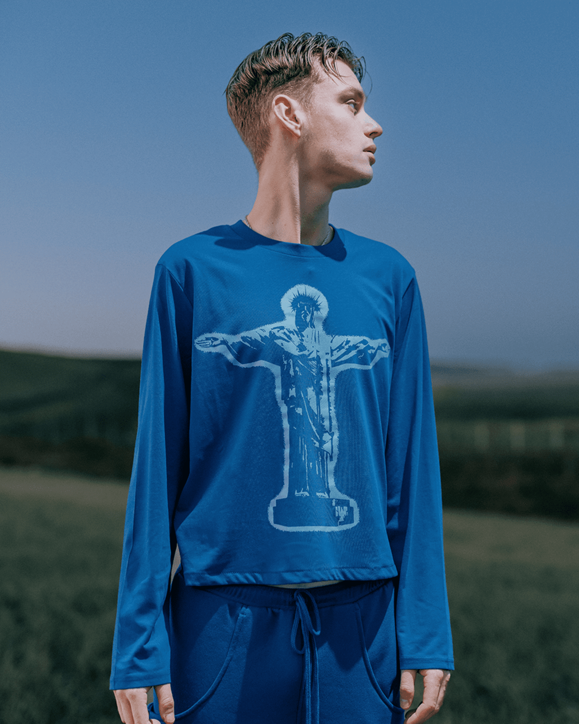 Blue Christ Long Sleeve T Shirt - 3