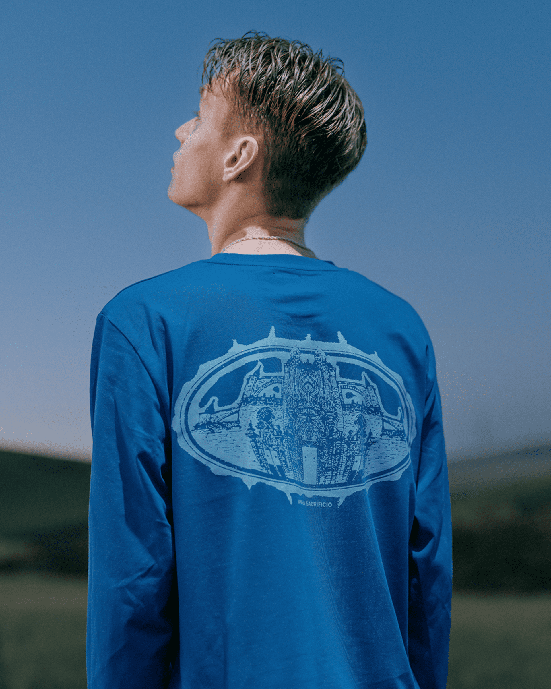 Blue Christ Long Sleeve T Shirt - 4